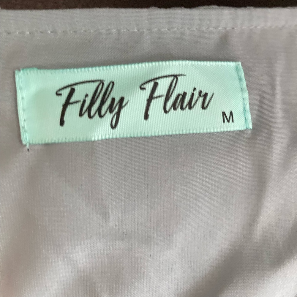 Filly Flair dusty blue raised dot short sleeve dress - Picture 5 of 6